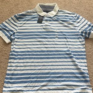 Tommy Hilfiger Blue and White Polo Shirt